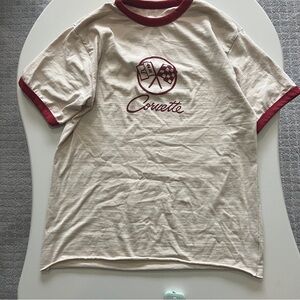 Beige and Red Men's T-Shirt